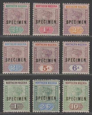 Northern Nigeria 1900 Qv Specimen Overprint Set Sg1s - 9s Cat £225