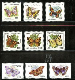 Mnh Butterfly Topical Stamps Syria 3 Sets