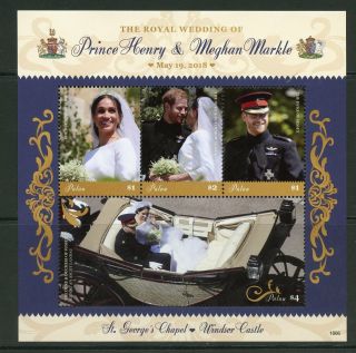 Palau 2018 Royal Wedding Prince Harry & Meghan Markle Sheet Nh