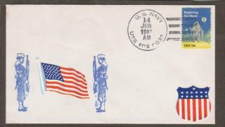 Uss Fox Cg 33 June 14 Flag Day Rubber Stamped Cachet