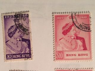 2 Sets Hong Kong 1948 Kgvi Silver Wedding Fine Stamps