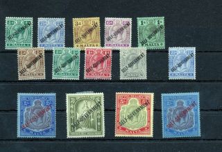 Malta 1922 Self Government Mh To 5/ - (14 Items) (as 998s