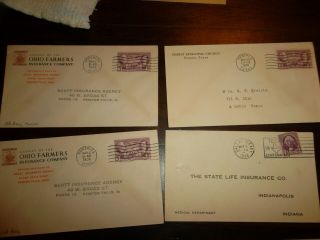 8 Covers - Some Advertising - Texas Centennial Stamps