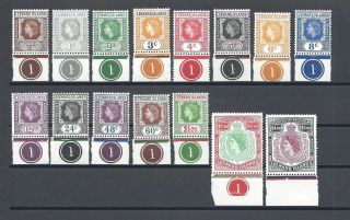 Leeward Islands 1954 Sg 126/40 Mnh Cat £60