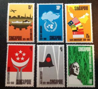Singapore 1969 150th Anniversary Set Of 6 Stamps To $10.  00 Mnh
