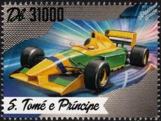 1993 Benetton B193 / B193b Formula One F1 Gp Racing Car Stamp (2016)
