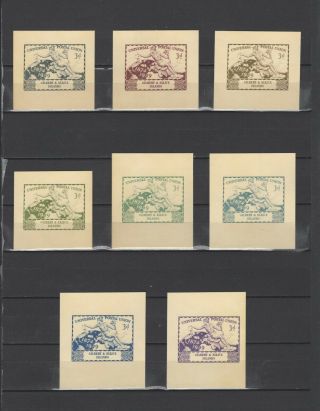 ,  1949 Gilbert And Ellice Upu 3 Nominal In Different Colour Thick Paper