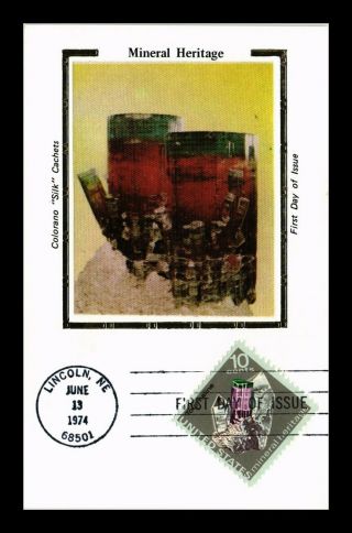 Dr Jim Stamps Us Tourmaline Mineral Heritage Colorano Silk Fdc Maximum Card