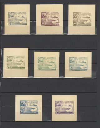 ,  1949 Fiji Upu 2 Nominal In Different Colour Thick Paper