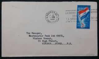 South Africa 1960 Cover Cape Town Cancel S.  A.  Railways Century Of Service Slogan