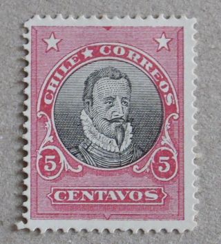 Chile 1911 – Valdivia – Essay Of A Stamp 5 C.  Red And Black – Perforated -