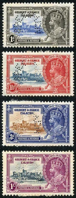 Gilbert And Ellice Sg36s/9s 1935 Silver Jubilee Perf Specimen M/m