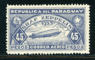 Paraguay Mh Selections: Scott C83 45p Dull Blue Violet Graf Zeppelin Cv$24,