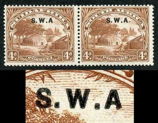 South West Africa Sg62a 1927 4d Brown Variety No Stop After A M/m