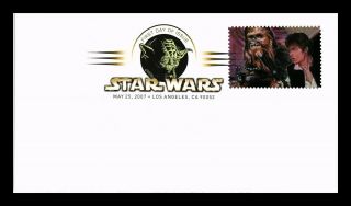 Dr Jim Stamps Us Star Wars Chewbacca Han Solo Fdc Cover Yoda Pictorial Cancel