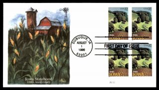 Mayfairstamps Us Fdc 1996 Iowa Plate Block Edken First Day Cover Wwb_30641