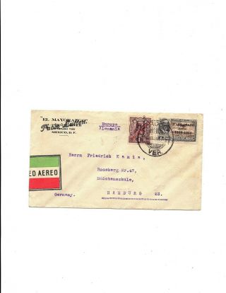 Stamps Mexico 1931 Airmail To Germany Via Paris,  France Sc C36,  Ra13