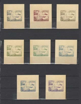 ,  1949 Gilbert And Ellice Upu 1 Nominal In Different Colour Thick Paper