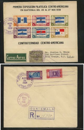 Guatemala C93 - 98 On Cover 1938 Cover Kl0511
