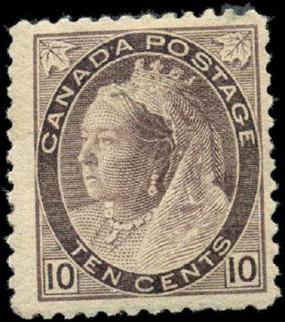 Canada 83 F - Vf Og Nh 1898 Queen Victoria 10c Brown Violet Numeral