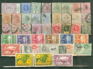 Sierra Leone Old Group Of 39 & Stamp Cv£115 Stamp Lot 5679