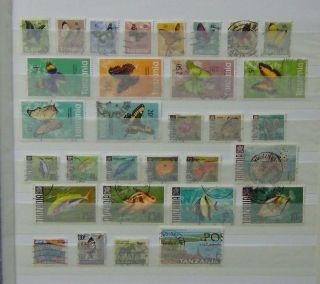 Tanzania 1967 Fish Values To 10s 1973 Butterflies Values To 20s