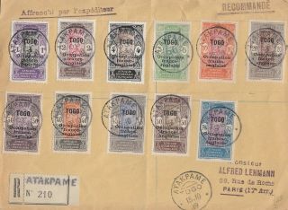 Dahomey Anglo French Occupation To France Cover 1919 Atakpame Rarity