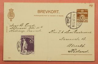 Dr Who 1939 Denmark Uprated Reply Postal Card Copenhagen To Netherlands 118377