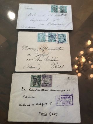 3 1890’s - 1910’s Mozambique Portugal Colonial Covers To France (1 Is Registered)