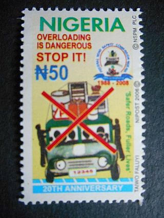 Nigeria 2008 20th Anniversary Of Road Safety Sg 862 Mnh