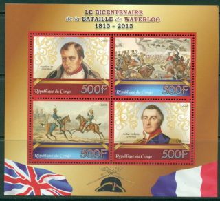 Congo Waterloo Napoleon Bonaparte France Wellesley Mnh Stamp Set 4val And Ss