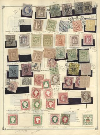 German States,  Heligoland,  Assortment Of Stamps Hinged/mounted On A Remainder P