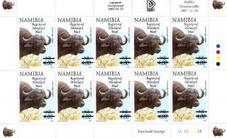 Namibia 1997 Definitives Overprinted 2005 Sg1003 Sheetlet Of 10 Mnh