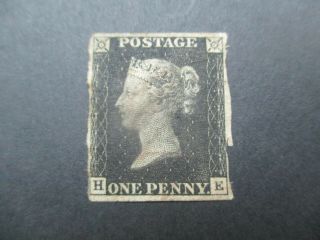 UK Stamps: 1d Penny Black - Great Item (G435) 2