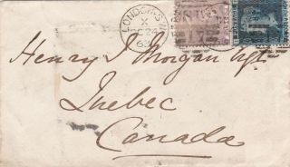Canada 1863 Cover From London Uk To Quebec 8d Rate By Cunard China
