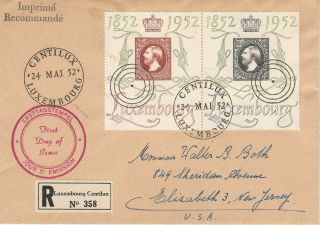 Luxembourg,  Scott 278 - 279 On Registered First Day Cover,  Sent To Elizabeth,  Nj
