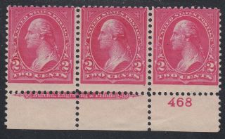 Tdstamps: Us Stamps Scott 267 2c Washington H Og P Strip Of 3