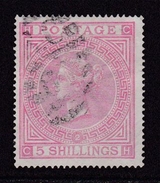 Gb.  Qv.  1867.  Sg 127,  5/ - Pale Rose.  Plate 2.  Wmk Maltese Cross.