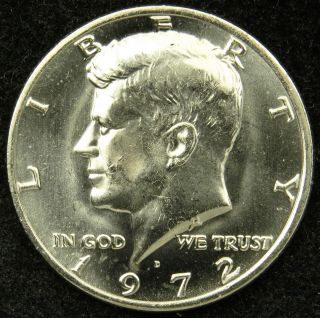 1972 D Uncirculated Kennedy Half Dollar Bu (c01)