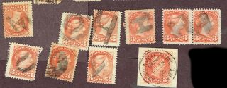 Canada Small Queen F - Vf Fancy Letter Cancels (june28,  3