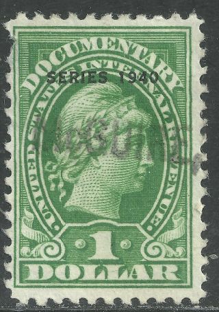 Us Revenue Documentary Stamp Scott R276 - $1 Overprint Issue Of 1940 - 2