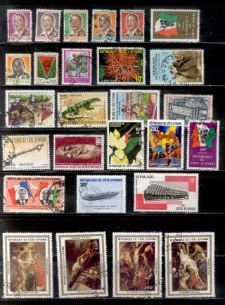 Ivory Coast 27 Different Stamps Lot