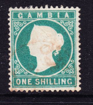 Gambia Qv 1880 Sg19b 1/ - Green - Watermark Cc Upright - Very Fine.  Cat £150