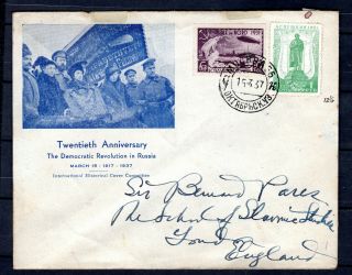 Russia Russland 1937 Ussr Airship Zeppelin Cover Moscow To Uk Gb