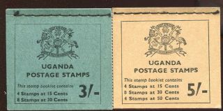 Uganda Qeii 1965 3s Booklet & 5s Booklet Sg.  Sb2/3 Mnh