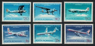 Romania 50th Anniversary Of Romanian Airline 6v Mnh Sg 4218 - 4223