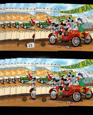 / 10x St.  Vincent - Mnh - Disney - Car - Christmas - Mickey - Donald -