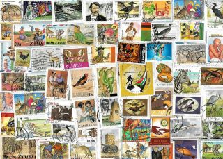Zambia - Selection Of Stamps On Paper From Kiloware - Approx 15 Grams
