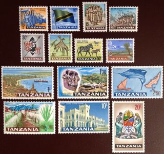 Tanzania 1965 Definitive Set Mnh