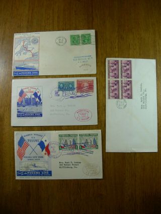 Maiden Voyage Ss Panama Cristobal Ancon 4 Covers Us Fdc Canal S 856 First Day